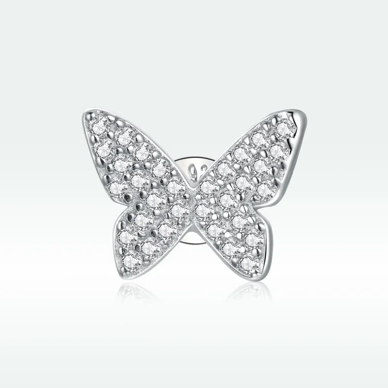 (imagine pentru) Cercei Tip Pandora cu Fluture unic din argint - SCE1068 - Vizualizare 3