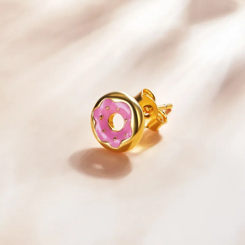 (imagine pentru) Cercei Tip Pandora cu Gogoașă placat cu aur de 14 k - SCE1163 - Vizualizare 2