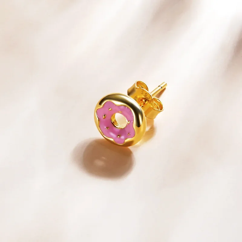 (imagine pentru) Cercei Tip Pandora cu Gogoașă placat cu aur de 14 k - SCE1163 - Vizualizare 3