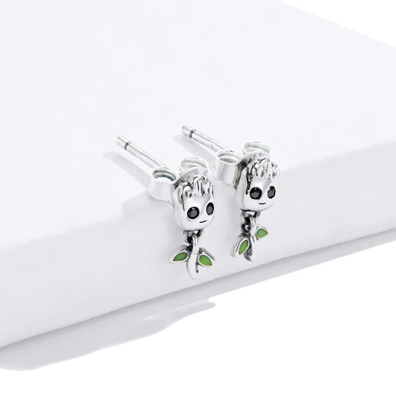 (imagine pentru) Cercei Tip Pandora cu Groot din argint - SCE900 - Vizualizare 4