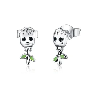(imagine pentru) Cercei Tip Pandora cu Groot din argint - SCE900