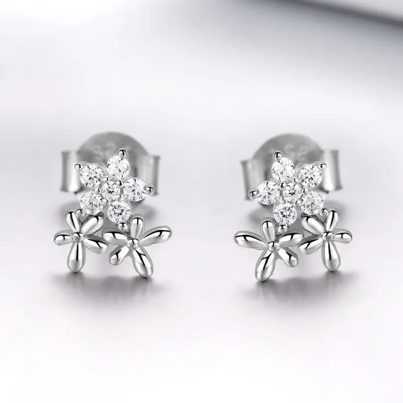 (imagine pentru) Cercei Tip Pandora cu Gypsophila din argint - BSE030 - Vizualizare 4