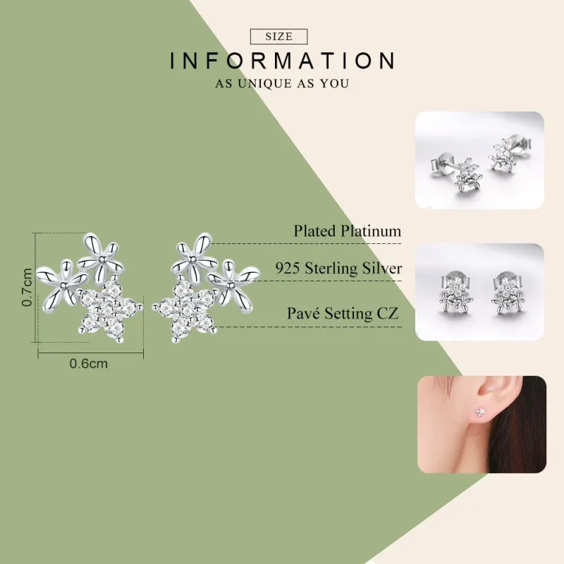 (imagine pentru) Cercei Tip Pandora cu Gypsophila din argint - BSE030 - Vizualizare 7
