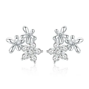 (imagine pentru) Cercei Tip Pandora cu Gypsophila din argint - BSE030