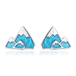 (imagine pentru) Cercei Tip Pandora cu Iceberg unic din argint - SCE475