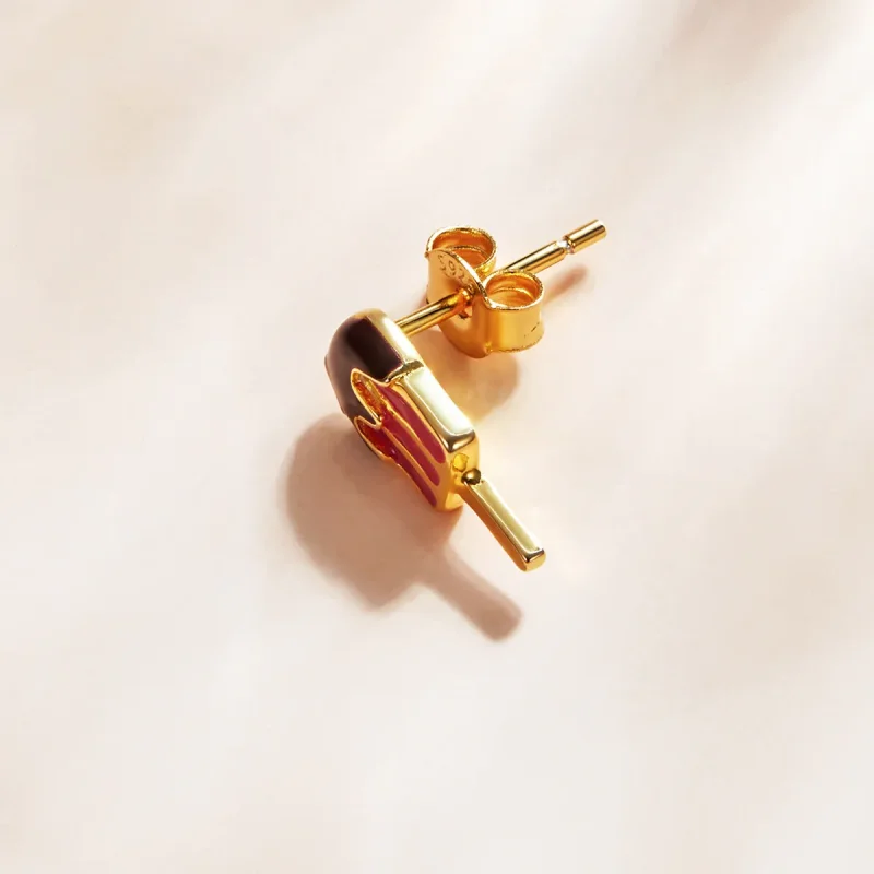 (imagine pentru) Cercei Tip Pandora cu Inghetata din suc placat cu aur de 14 k - SCE1164 - Vizualizare 3