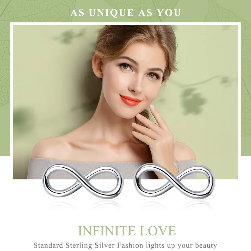 (imagine pentru) Cercei Tip Pandora cu Iubire infinita din argint - SCE562 - Vizualizare 2