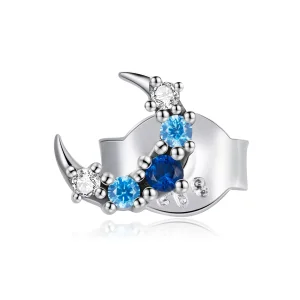 (imagine pentru) Cercei Tip Pandora cu Luna Aquamarine din argint - SCE1065