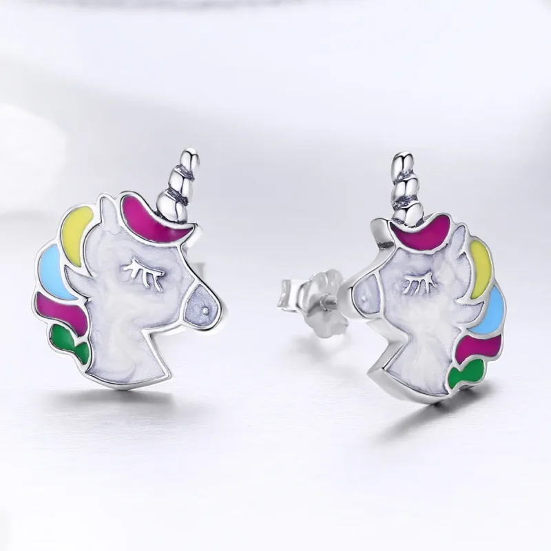 (imagine pentru) Cercei Tip Pandora cu Memorie Unicorn din argint - SCE393 - Vizualizare 2