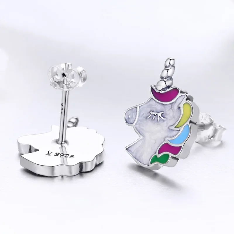 (imagine pentru) Cercei Tip Pandora cu Memorie Unicorn din argint - SCE393 - Vizualizare 3