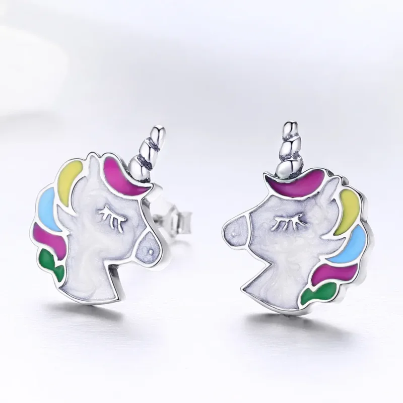 (imagine pentru) Cercei Tip Pandora cu Memorie Unicorn din argint - SCE393 - Vizualizare 6