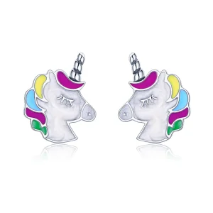 (imagine pentru) Cercei Tip Pandora cu Memorie Unicorn din argint - SCE393