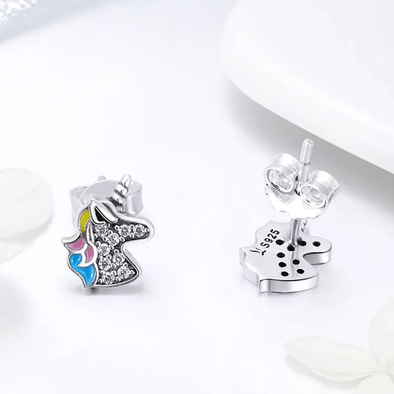 (imagine pentru) Cercei Tip Pandora cu Memorie Unicorn din argint - SCE426 - Vizualizare 3