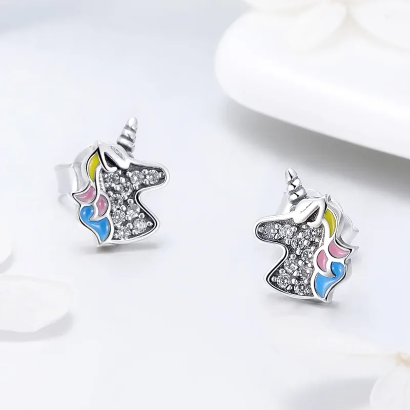 (imagine pentru) Cercei Tip Pandora cu Memorie Unicorn din argint - SCE426 - Vizualizare 4