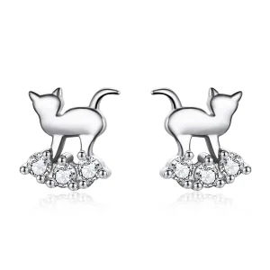 (imagine pentru) Cercei Tip Pandora cu Meow Star din argint - SCE537