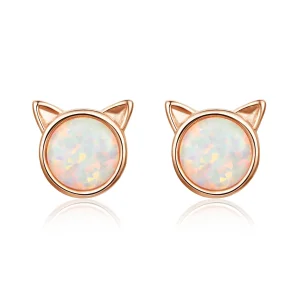 (imagine pentru) Cercei Tip Pandora cu Meow Star din aur rose - SCE538