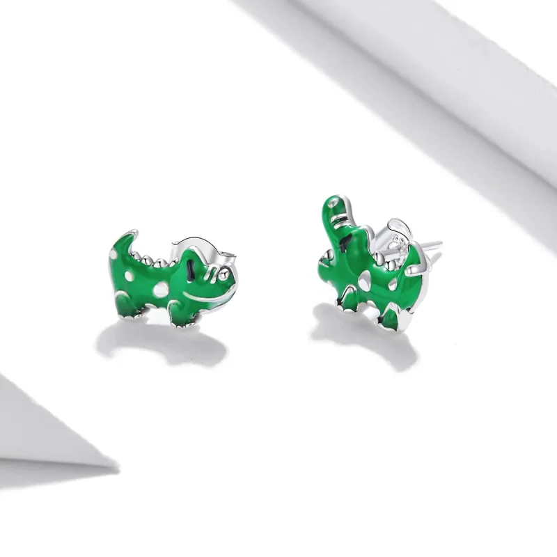 (imagine pentru) Cercei Tip Pandora cu Micul Crocodil din argint - SCE1113 - Vizualizare 4