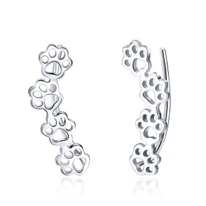 (imagine pentru) Cercei Tip Pandora cu Paw Trail din argint - SCE430