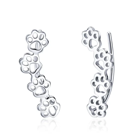 (imagine pentru) Cercei Tip Pandora cu Paw Trail din argint - SCE430