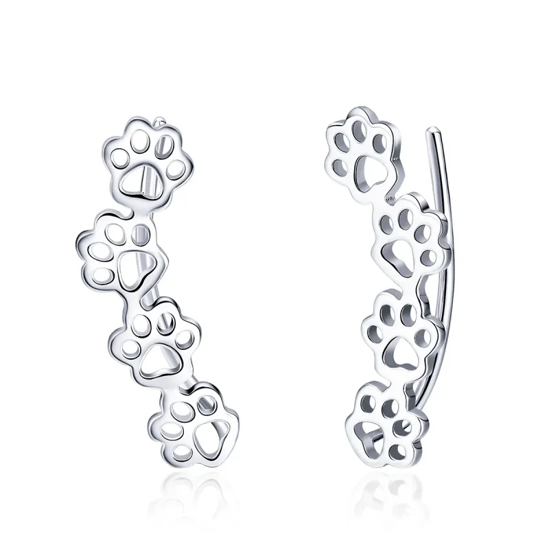 (imagine pentru) Cercei Tip Pandora cu Paw Trail din argint - SCE430
