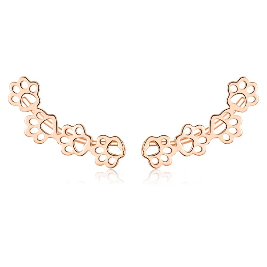 (imagine pentru) Cercei Tip Pandora cu Paw Trail din aur rose - SCE430-C