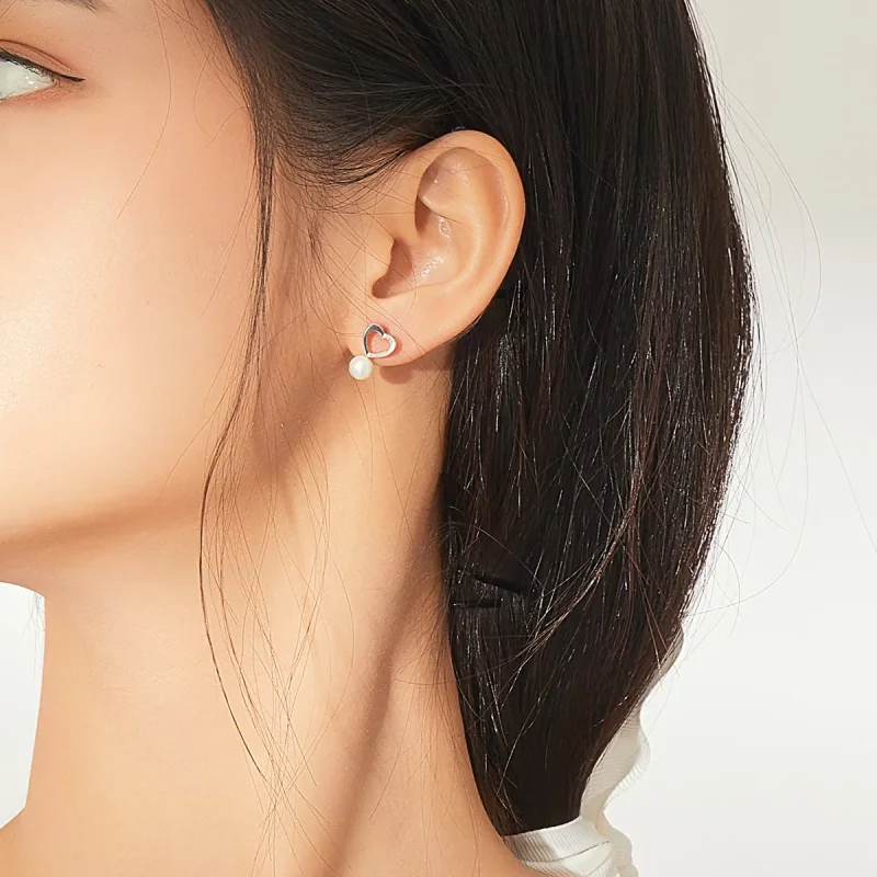 (imagine pentru) Cercei Tip Pandora cu Pearl Drop din argint - SCE869 - Vizualizare 7