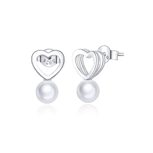 (imagine pentru) Cercei Tip Pandora cu Pearl Drop din argint - SCE869