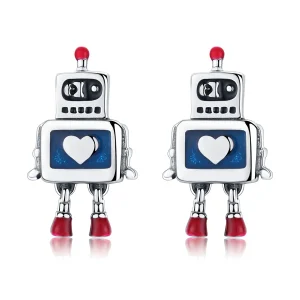 (imagine pentru) Cercei Tip Pandora cu Robot din argint - SCE477