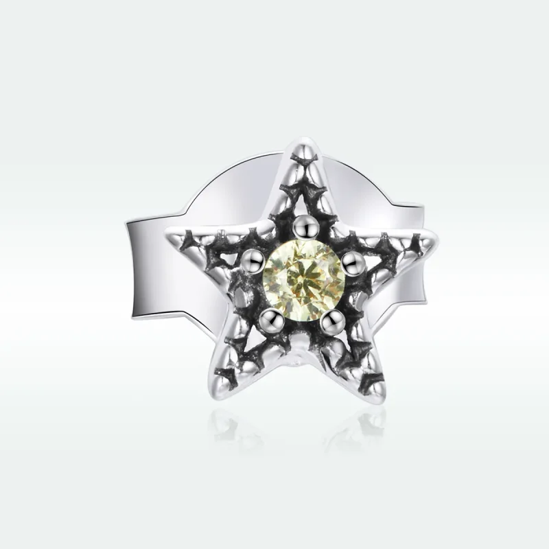 (imagine pentru) Cercei Tip Pandora cu Single Starmount din argint - SCE1066 - Vizualizare 4