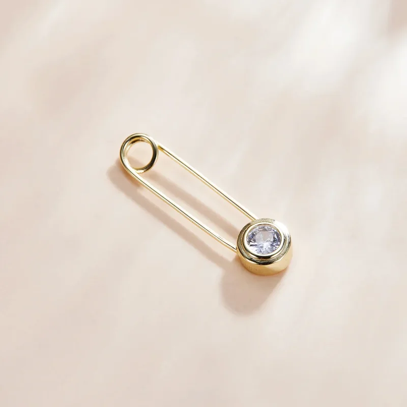 (imagine pentru) Cercei Tip Pandora cu Snap-Pin Stud-Shine placat cu aur de 14 k - SCE1087 - Vizualizare 2