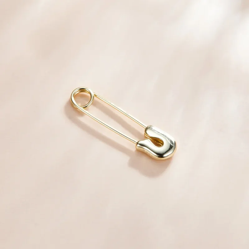 (imagine pentru) Cercei Tip Pandora cu Snap-Pin Stud-Simple placat cu aur de 14 k - SCE1086 - Vizualizare 2