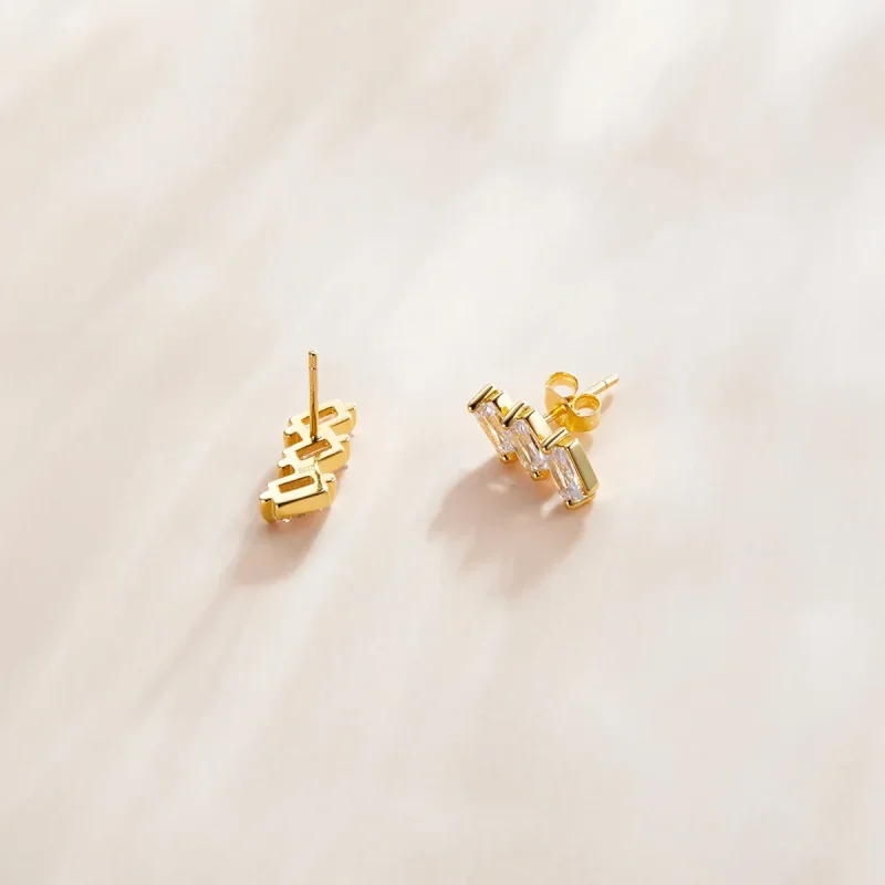 (imagine pentru) Cercei Tip Pandora cu Solid placat cu aur de 14 k - SCE1051-B - Vizualizare 3