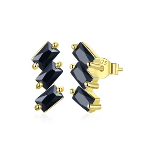 (imagine pentru) Cercei Tip Pandora cu Solid placat cu aur de 14 k - SCE1051-BK