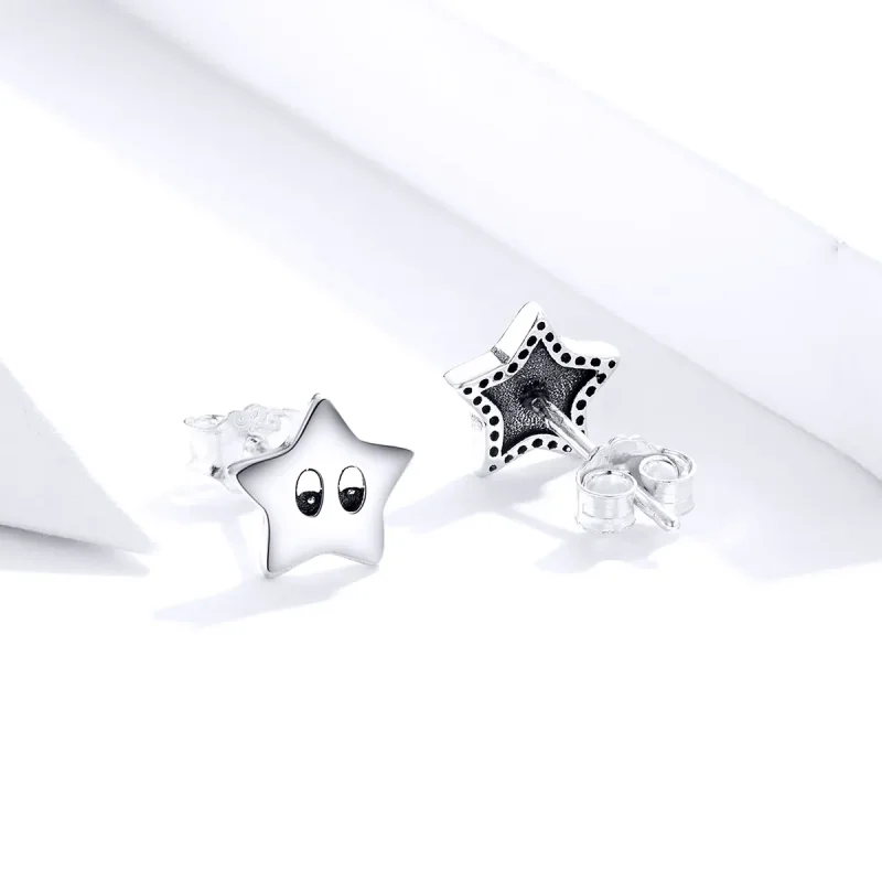 (imagine pentru) Cercei Tip Pandora cu Stele Vintage din argint - SCE796 - Vizualizare 3