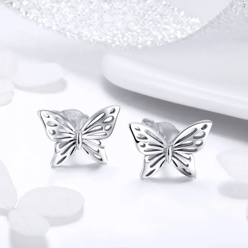 (imagine pentru) Cercei Tip Pandora cu Vis de fluture din argint - SCE452 - Vizualizare 2