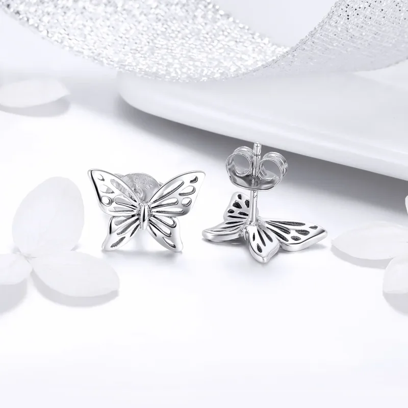 (imagine pentru) Cercei Tip Pandora cu Vis de fluture din argint - SCE452 - Vizualizare 4