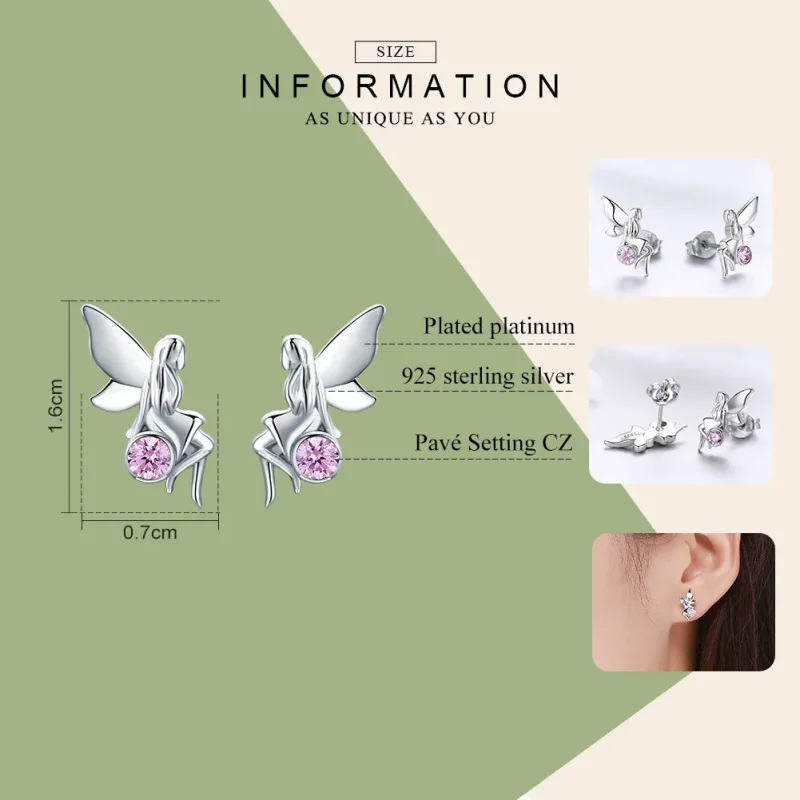 (imagine pentru) Cercei Tip Pandora cu Zana Florilor din argint - SCE395 - Vizualizare 4