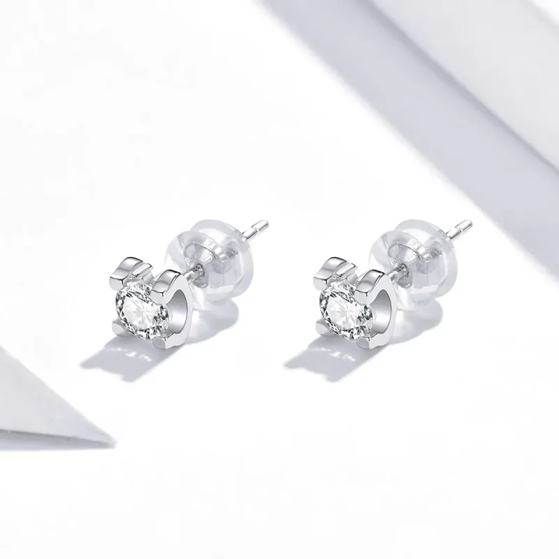 (imagine pentru) Cercei Tip Pandora cu Zircon simplu din argint - SCE974 - Vizualizare 2