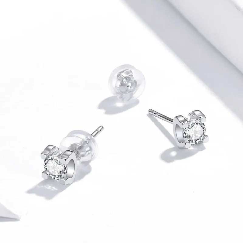 (imagine pentru) Cercei Tip Pandora cu Zircon simplu din argint - SCE974 - Vizualizare 3