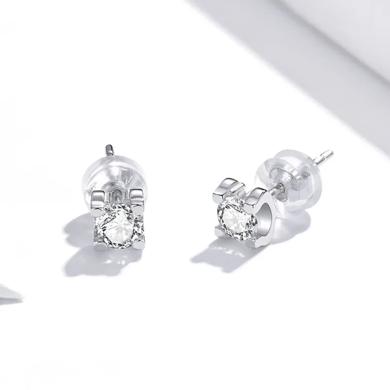 (imagine pentru) Cercei Tip Pandora cu Zircon simplu din argint - SCE974 - Vizualizare 4