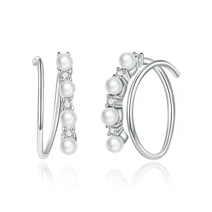 (imagine pentru) Cercei rotunzi Tip Pandora cu Geometrie simplă din argint - SCE932