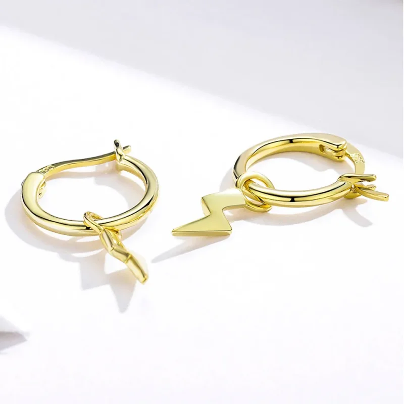 (imagine pentru) Cercei rotunzi Tip Pandora cu Iluminat placat cu aur de 14 k - SCE621 - Vizualizare 6