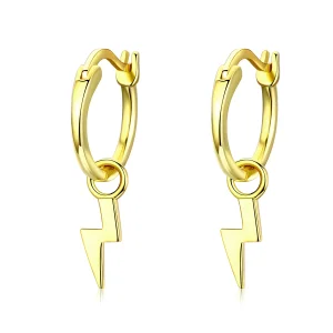(imagine pentru) Cercei rotunzi Tip Pandora cu Iluminat placat cu aur de 14 k - SCE621