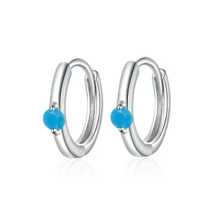 (imagine pentru) Cercei rotunzi Tip Pandora cu Minge din argint - SCE1050-BU