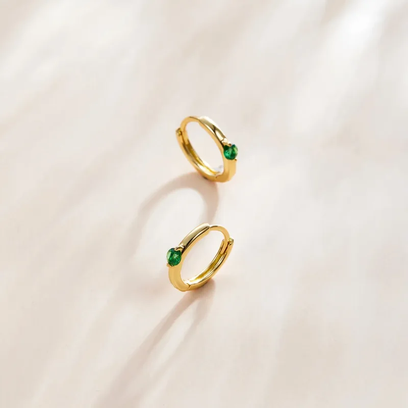 (imagine pentru) Cercei rotunzi Tip Pandora cu Minge placat cu aur de 14 k - SCE1050-GN - Vizualizare 2
