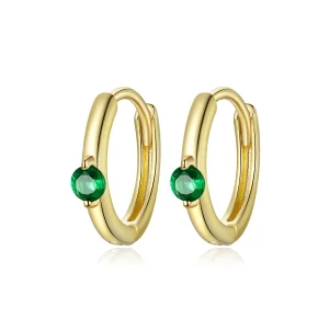 (imagine pentru) Cercei rotunzi Tip Pandora cu Minge placat cu aur de 14 k - SCE1050-GN