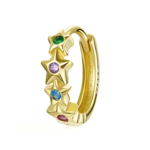 (imagine pentru) Cercei rotunzi Tip Pandora cu Pentagrama misterioasă Spania placat cu aur de 14 k - SCE1151