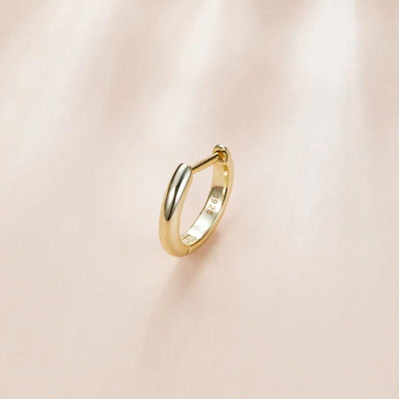 (imagine pentru) Cercei rotunzi Tip Pandora cu Simplitate placat cu aur de 14 k - SCE1093 - Vizualizare 2