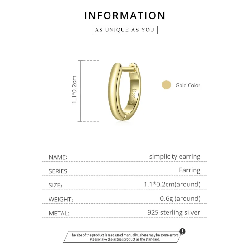 (imagine pentru) Cercei rotunzi Tip Pandora cu Simplitate placat cu aur de 14 k - SCE1093 - Vizualizare 3