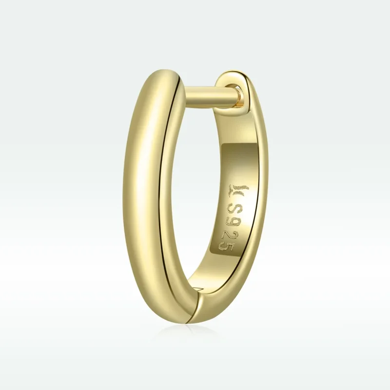 (imagine pentru) Cercei rotunzi Tip Pandora cu Simplitate placat cu aur de 14 k - SCE1093 - Vizualizare 4